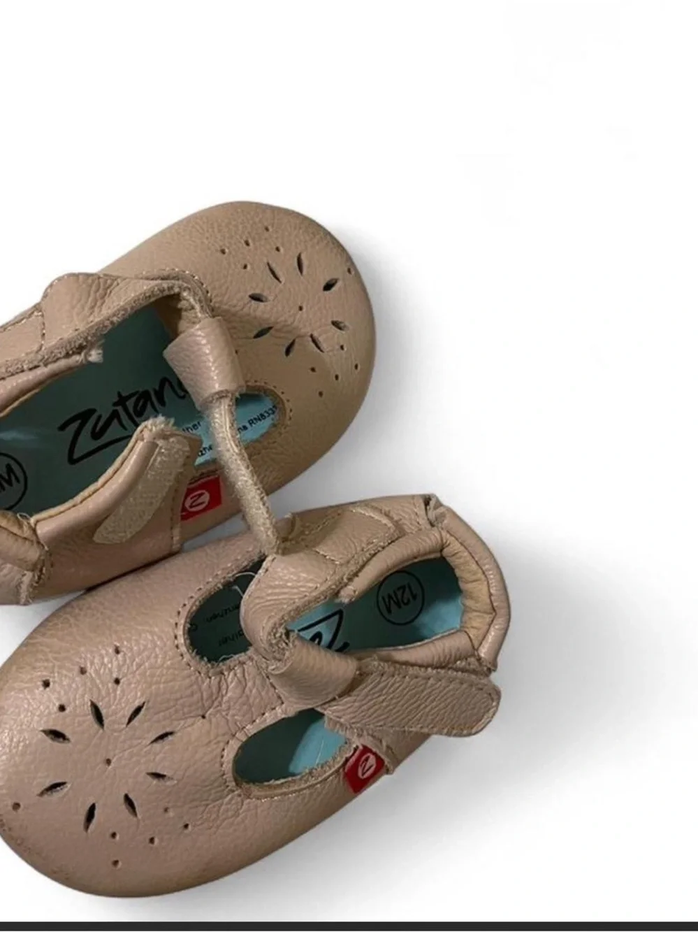 Zutano Kids Soft Leather Mary Jane Shoes in Tan